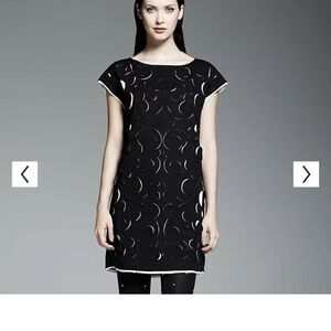 Catherine Malandrino for DesigNation Cream Black Mini Dress Size S